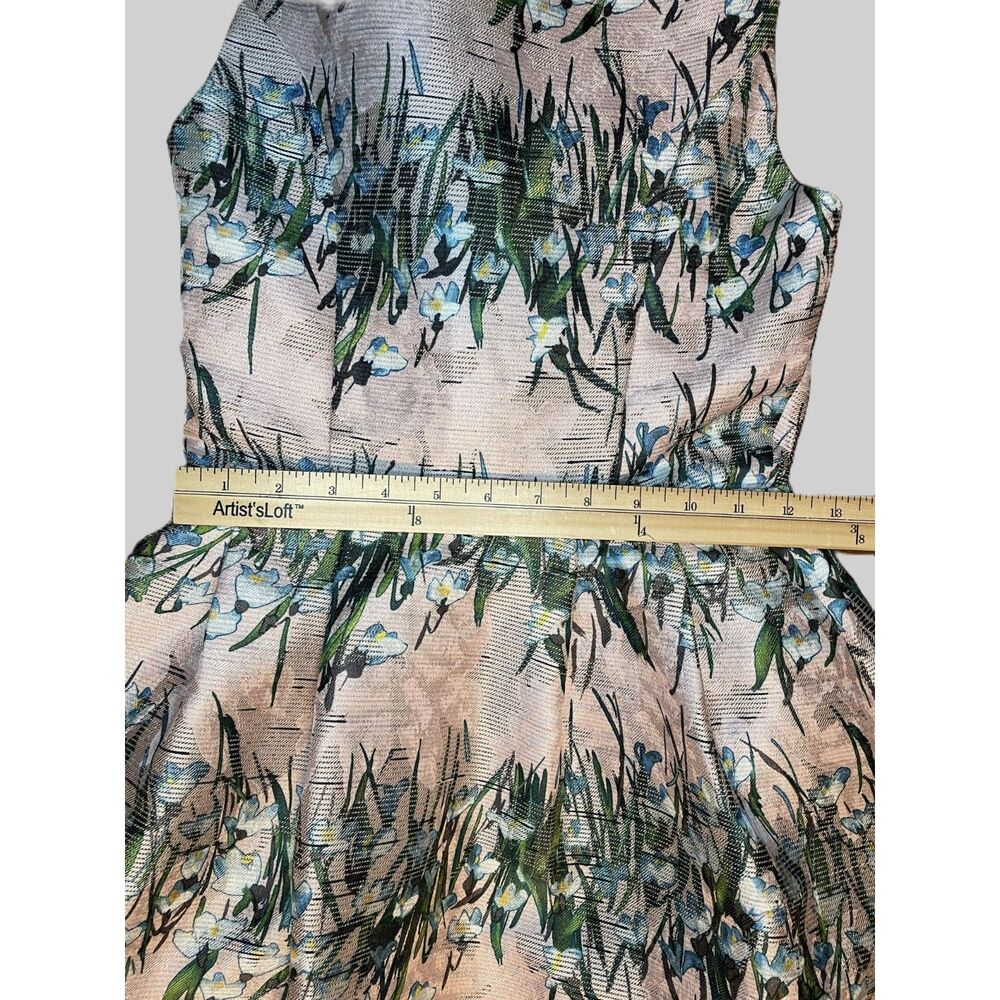 Anthropologie Eva Franco Floral Jacquard Dress 00 Pink Kentucky Derby Wedding - Picture 12 of 13